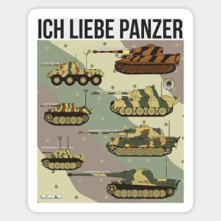 Ich liebe panzer (German. I love tanks) Sticker